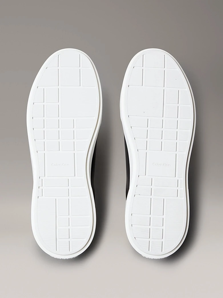 Calvin Klein Erkek Siyah Deri Kısa Taban Sneakers