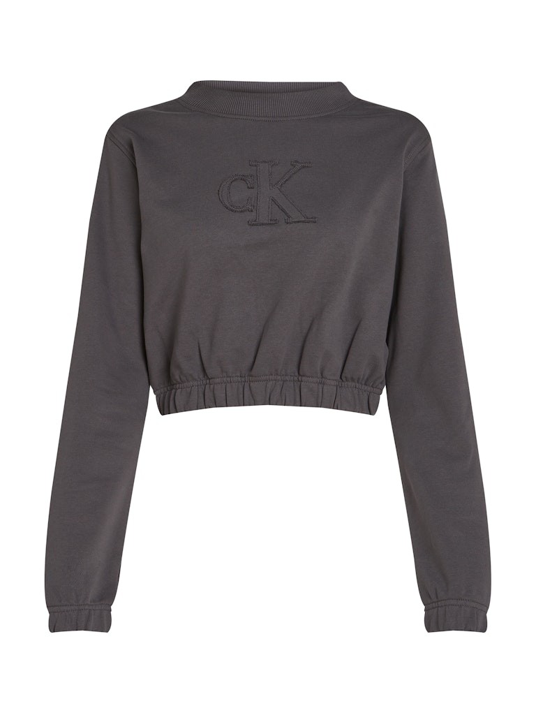 Calvin Klein Rejeneratif Pamuk Gri Kadın O Yaka Sweatshirts - J20J225363PMP
