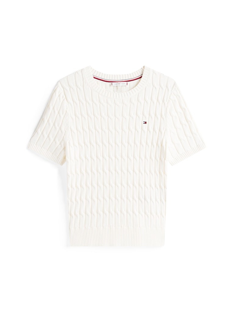 Tommy Hilfiger Kadın Beyaz O Yaka Triko