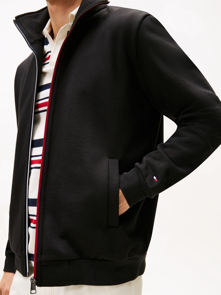 Tommy Hilfiger Erkek Tam Fermuar Siyah Sweatshirt