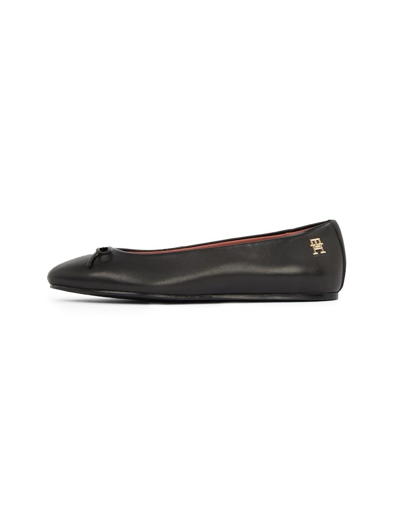 Tommy Hilfiger Monogram Deri Fiyonklu Balerinler Babet - FW0FW08359BDS
