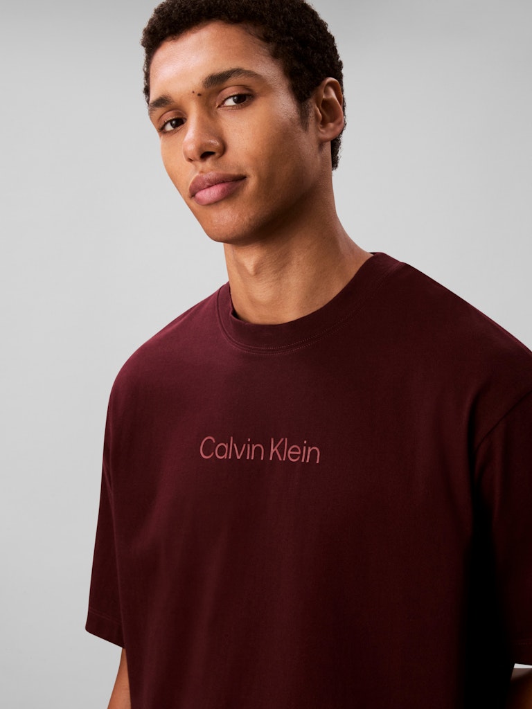 Calvin Klein Erkek Bordo Pamuk O Yaka T-Shirt