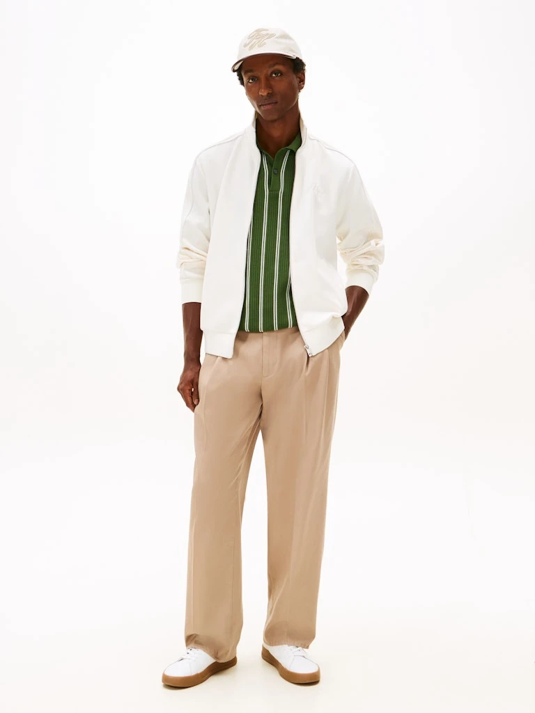 Tommy Hilfiger Erkek Beyaz Deri Kısa Taban Court Sneakers