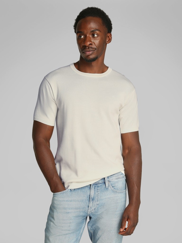 Calvin Klein Pamuk Beyaz Erkek Kısa Kollu Triko - K10K114485YAS