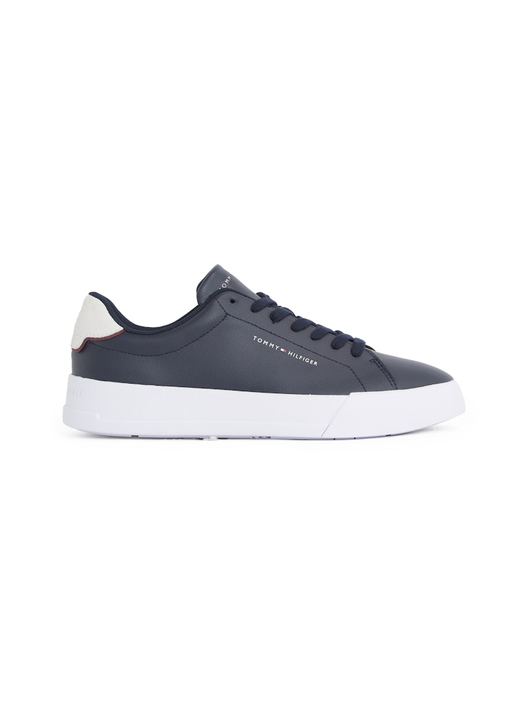 Tommy Hilfiger Deri Lacivert Erkek Kısa Taban Sneakers
