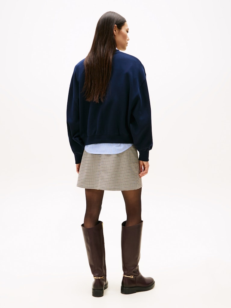 Tommy Hilfiger Kadın Lacivert O Yaka Sweatshirt