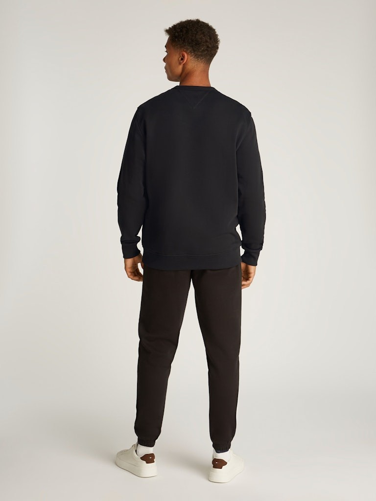 Tommy Hilfiger Erkek Logolu Siyah Sweatshirt - DM0DM20660BDS