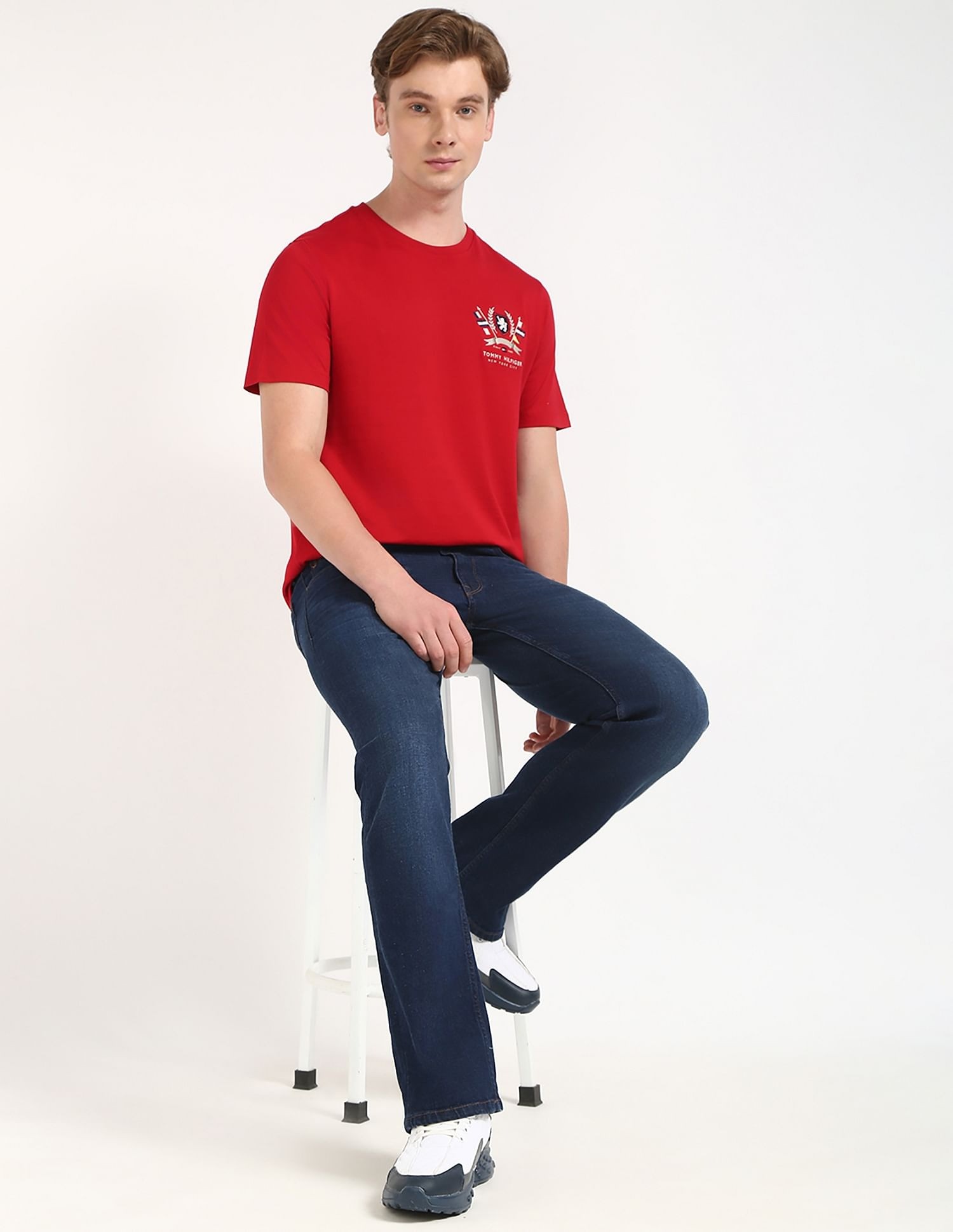 Tommy Hilfiger Pamuk Kırmızı Erkek Kısa Kollu T-Shirt - MW0MW39970XLD