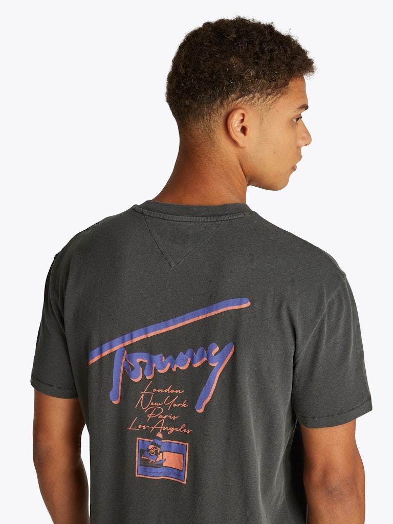 Tommy Hilfiger Rejeneratif Pamuk Siyah Erkek Kısa Kollu T-Shirt - DM0DM20768BDS