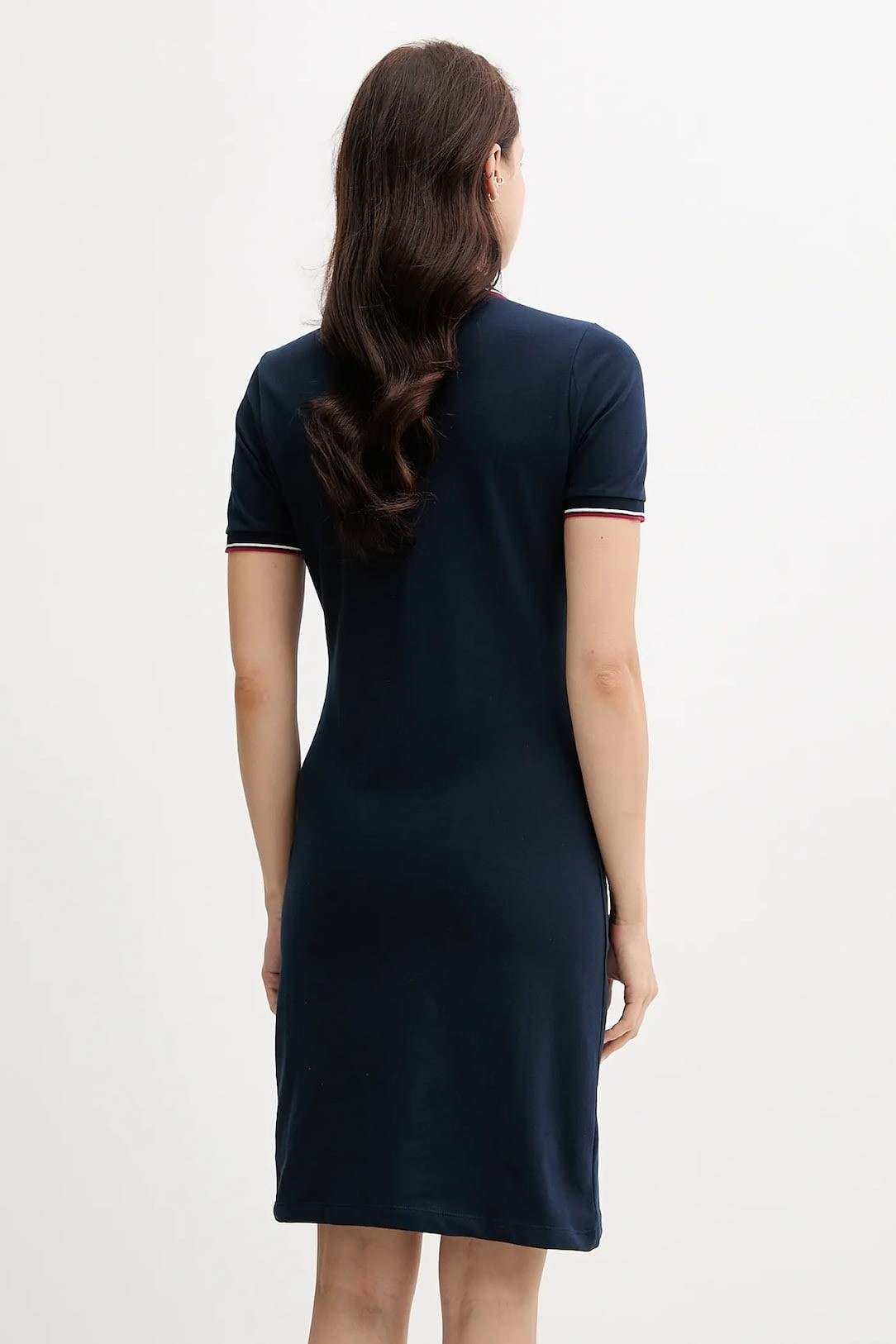 Tommy Hilfiger Kadın Lacivert Polo Yaka Uzun Elbise - WW0WW45740C1G