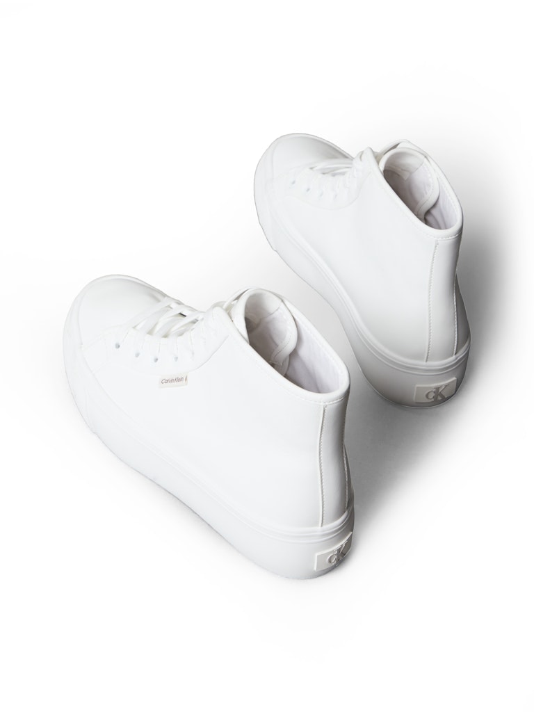 Calvin Klein Kadın Beyaz Deri Kısa Taban Yarım Boğazlı Sneakers