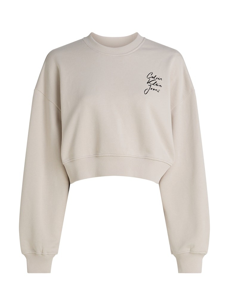 Calvin Klein Pamuk Gri Kadın O Yaka Sweatshirts - J20J224743PDH