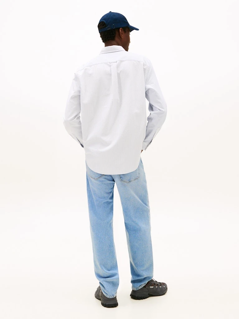 Tommy Hilfiger Erkek Mavi Oxford Rahat Kesim Gömlek