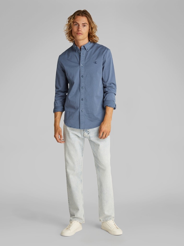 Calvin Klein Pamuk Mavi Erkek Uzun Kollu Gömlek - J30J327292CK1