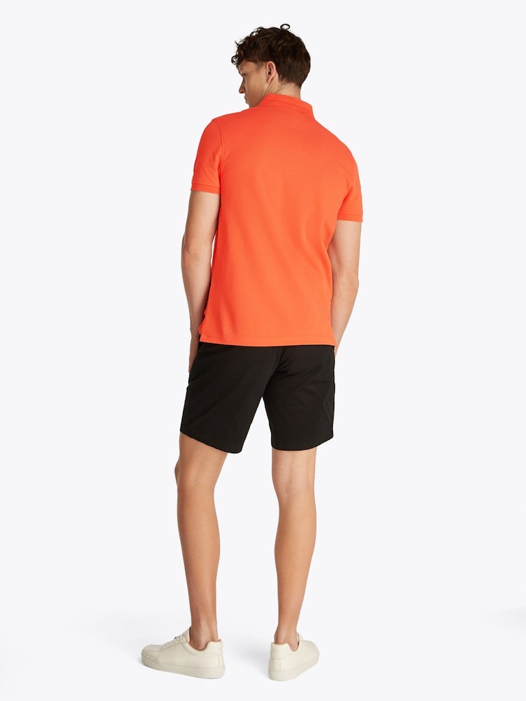 Tommy Hilfiger Organik Pamuk Turuncu Erkek Kısa Kollu Düğmeli Polo Yaka T-Shirt - MW0MW17770SCX