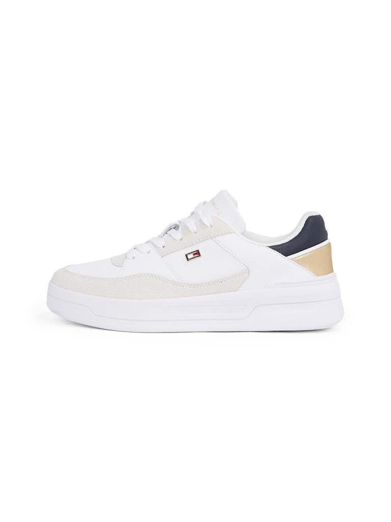 Tommy Hilfiger Beyaz Kadın Kısa Taban Sneakers - FW0FW08615YBS