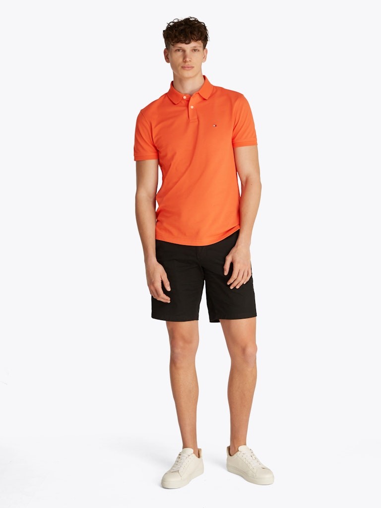 Tommy Hilfiger Organik Pamuk Turuncu Erkek Kısa Kollu Düğmeli Polo Yaka T-Shirt - MW0MW17770SCX