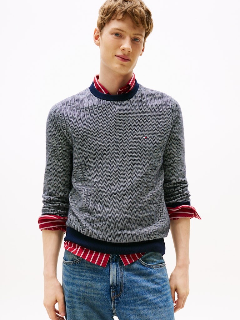 Tommy Hilfiger Erkek Lacivert O Yaka Triko