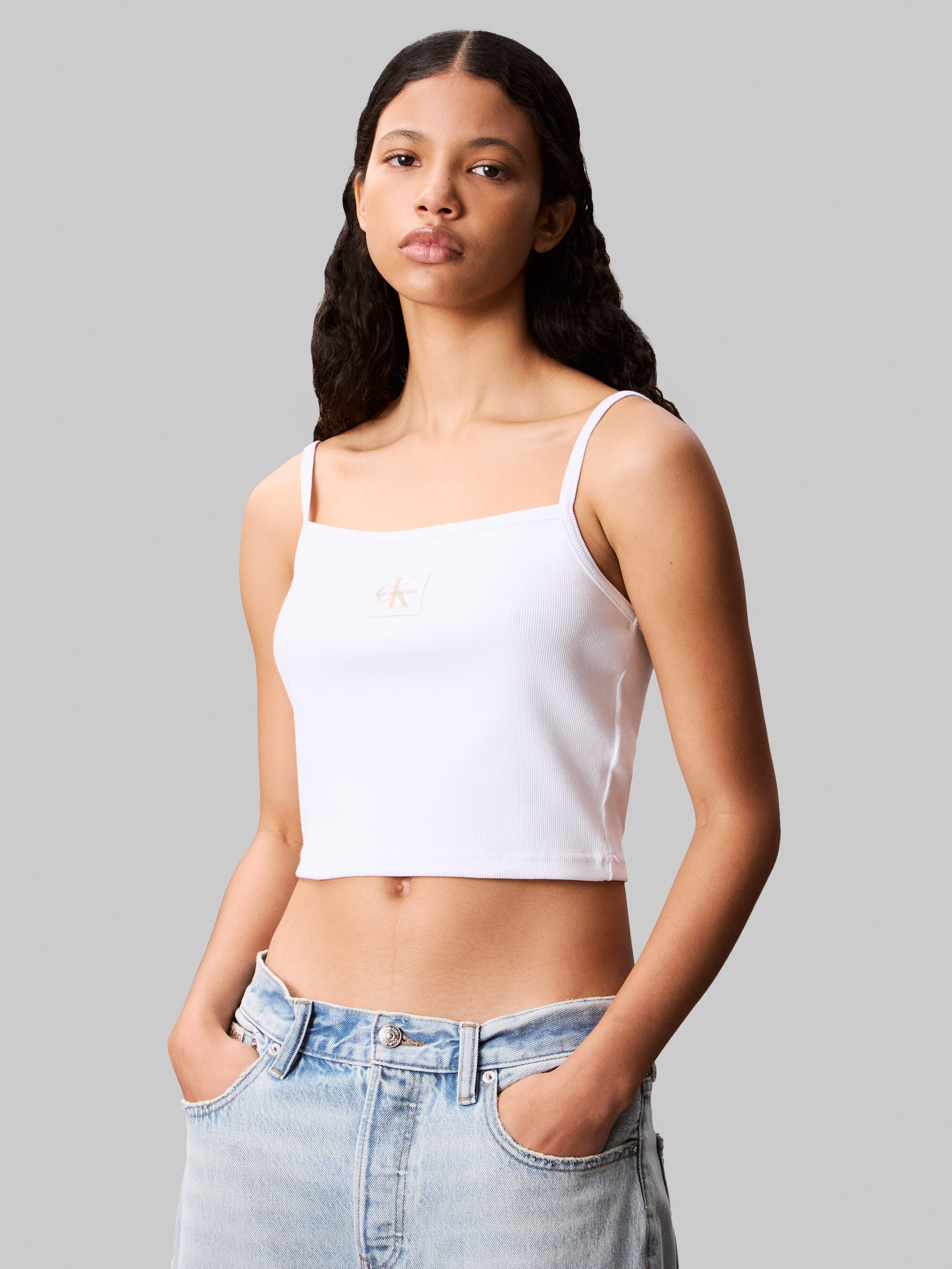 Calvin Klein Kadın Beyaz Atlet T Shirt