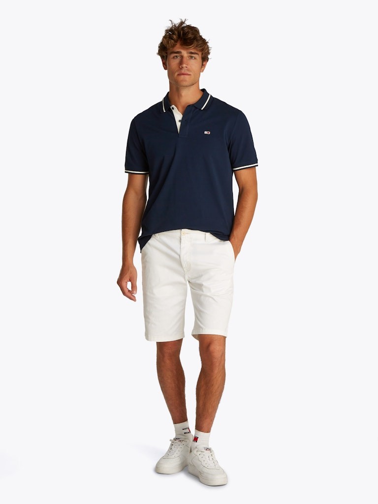 Tommy Hilfiger Rejeneratif Pamuk Lacivert Erkek Kısa Kollu Düğmeli Polo Yaka T-Shirt - DM0DM20745C1G