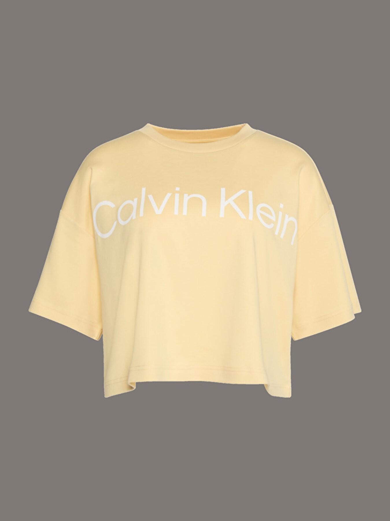 Calvin Klein Kadın Sarı O Yaka Boxy T Shirt