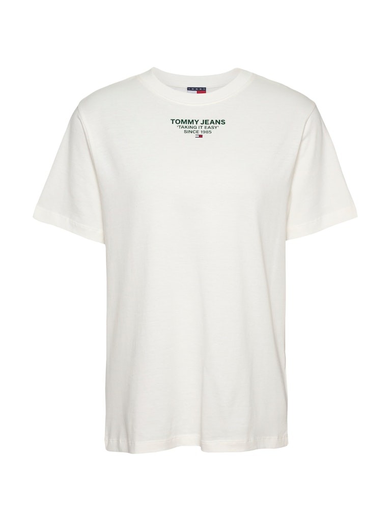 Tommy Hilfiger Rejeneratif Pamuk Beyaz Kadın Kısa Kollu T-Shirt - DW0DW21341YBL