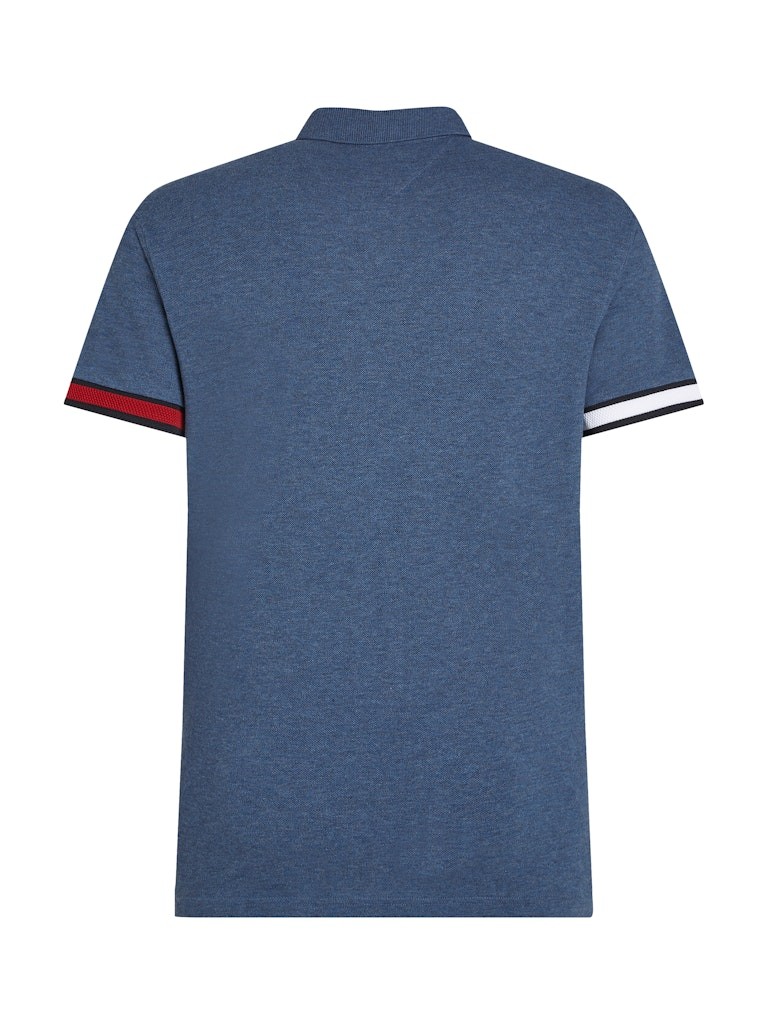Tommy Hilfiger Erkek Kısa Kollu Düğmeli Polo Yaka Mavi T-Shirt - MW0MW37518DV1