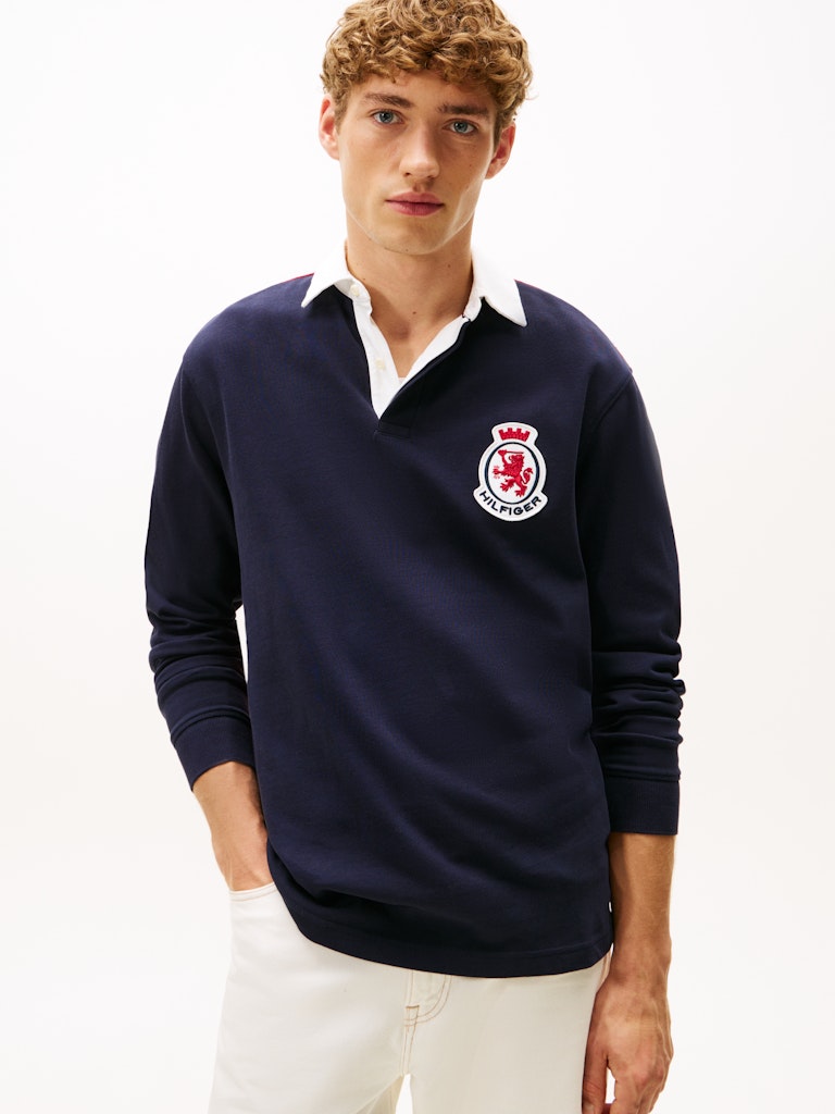 Tommy Hilfiger Erkek Düğmeli Polo Yaka Lacivert T-Shirt