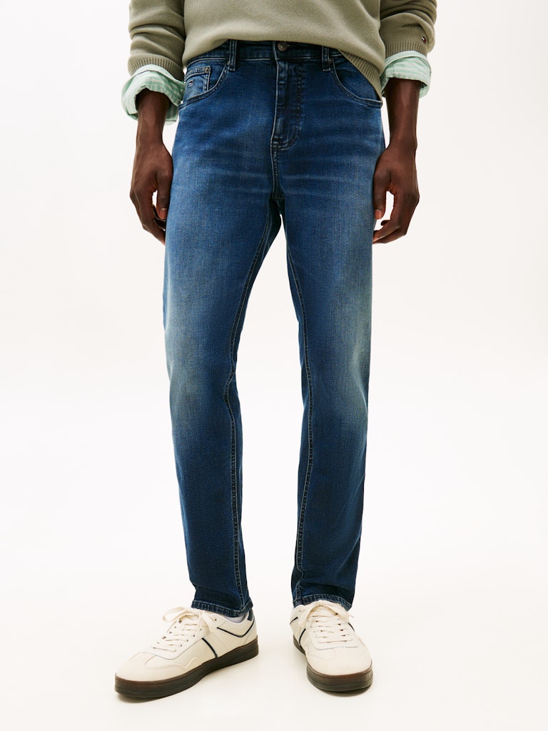 Tommy Hilfiger Erkek Mavi  Tapered Kesim Austin Jean Pantolon