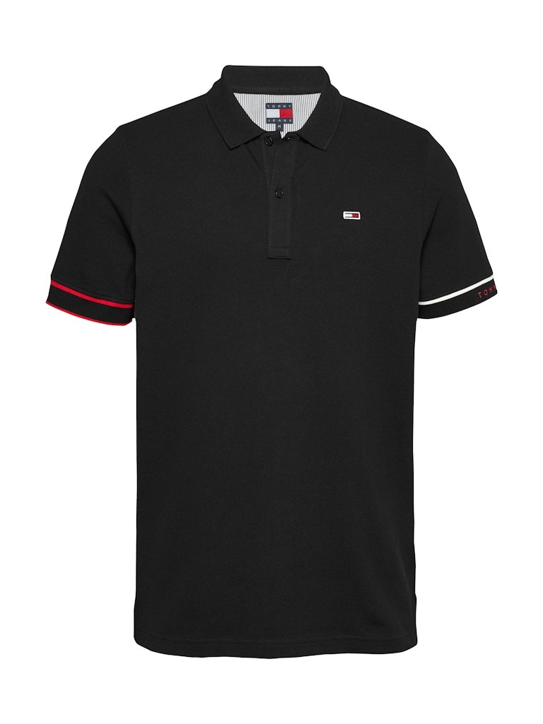 Tommy Hilfiger Pamuk Siyah Erkek Kısa Kollu Düğmeli Polo Yaka T-Shirt - DM0DM21306BDS
