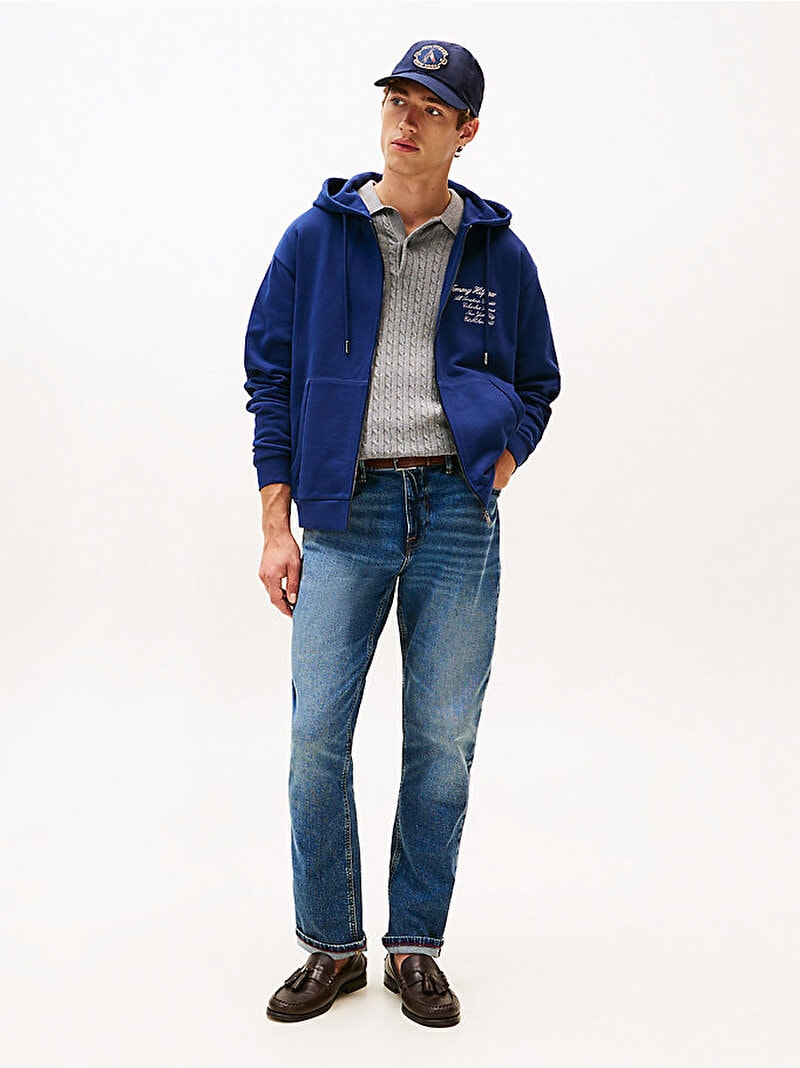 Tommy Hilfiger Erkek Prep Zip Thru Lacivert Hoodie