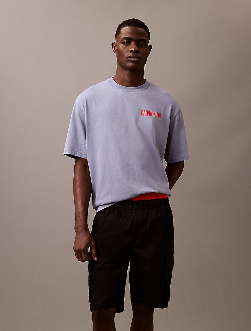 Calvin Klein Rejeneratif Pamuk Mavi Erkek Kısa Kollu T-Shirt - LV04RB851GTMP