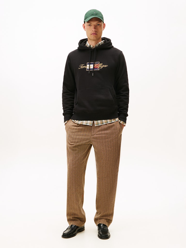 Tommy Hilfiger Erkek Kapşonlu Siyah Sweatshirt