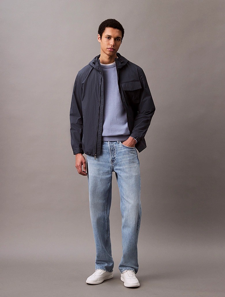 Calvin Klein Poliamid Mavi Erkek Rüzgarlık Ceket - LV04RB519G6WZ