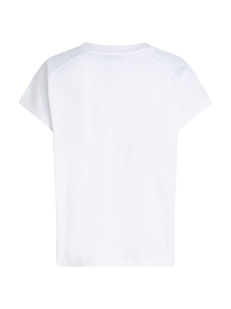 Tommy Hilfiger Rejeneratif Pamuk Beyaz Kadın Kısa Kollu T-Shirt - WW0WW46113YCF