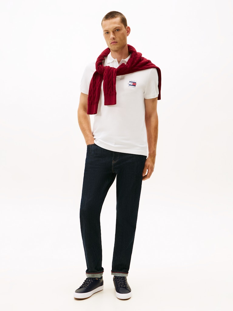 Tommy Hilfiger Erkek Siyah Kısa Taban Sneakers