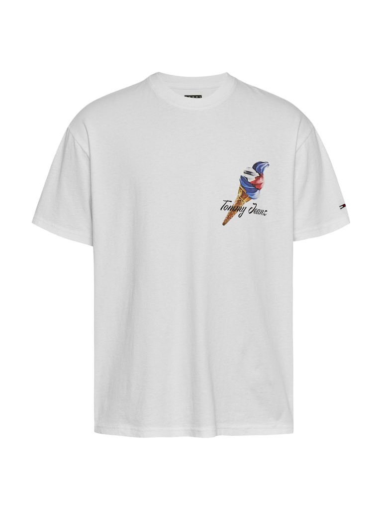 Tommy Hilfiger Pamuk Beyaz Erkek Kısa Kollu T-Shirt - DM0DM20352YBL