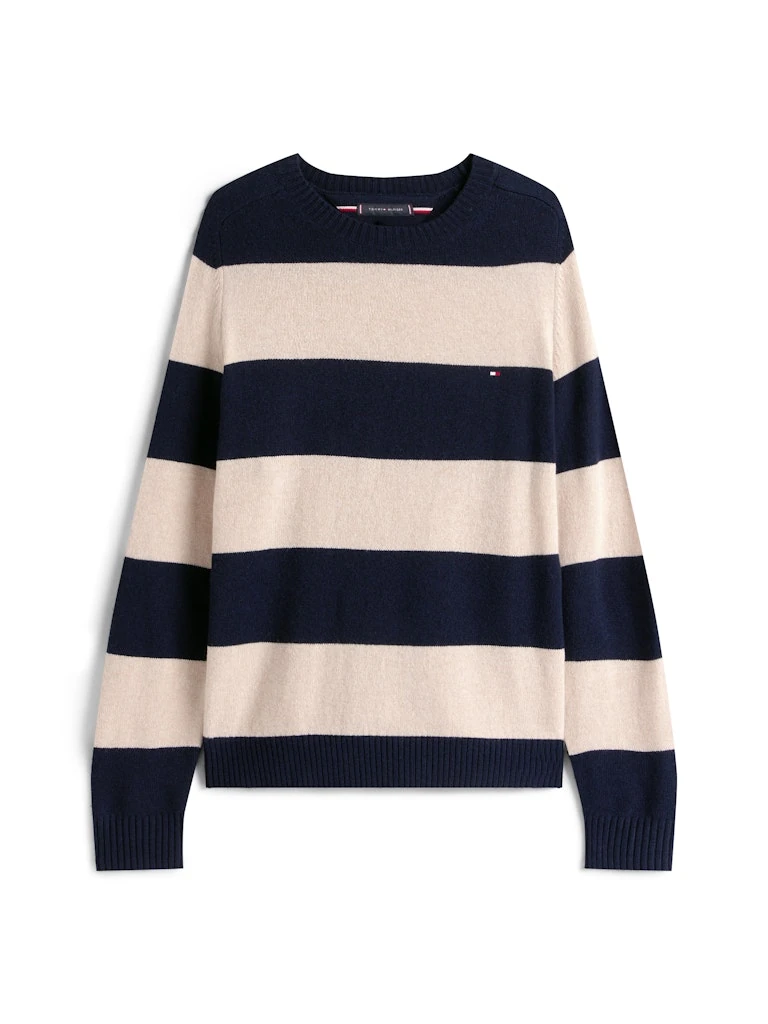 Tommy Hilfiger Erkek O Yaka Lacivert Triko