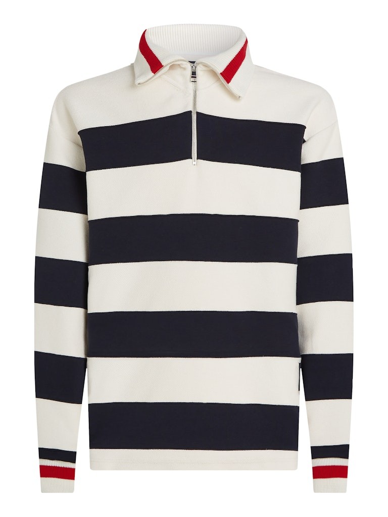 Tommy Hilfiger Pamuk Lacivert Erkek Fermuar Yaka Sweatshirts - MW0MW38967DW5