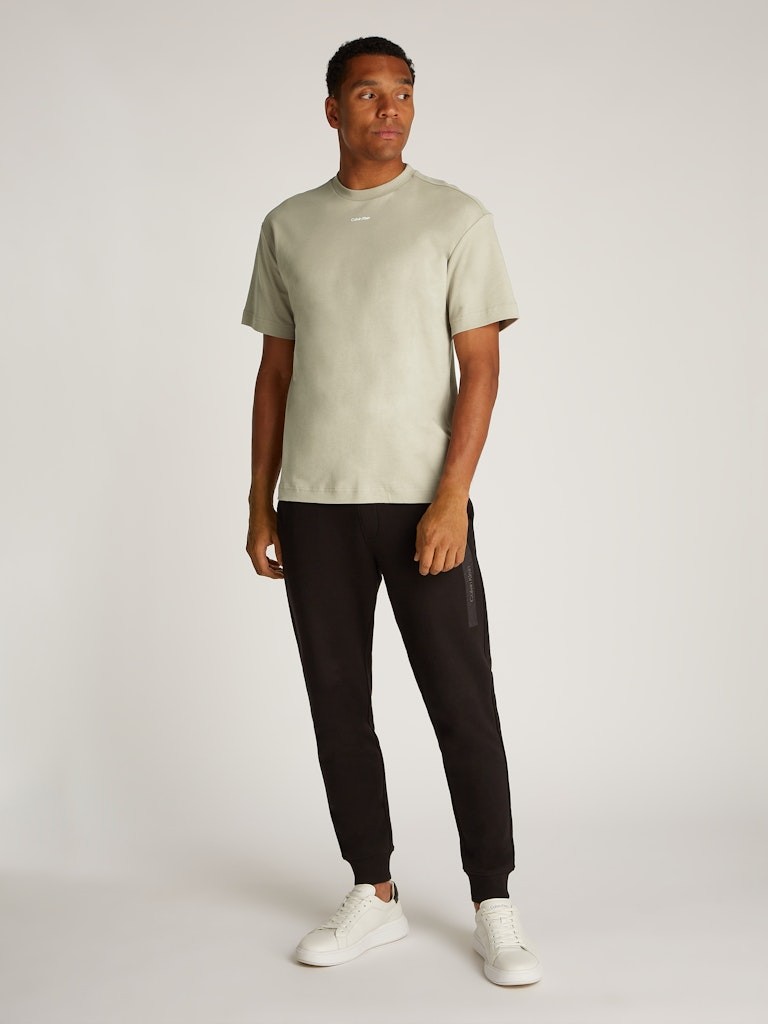 Calvin Klein Erkek Logolu Kısa Kollu Pamuklu Haki T-Shirt - K10K112487RAJ