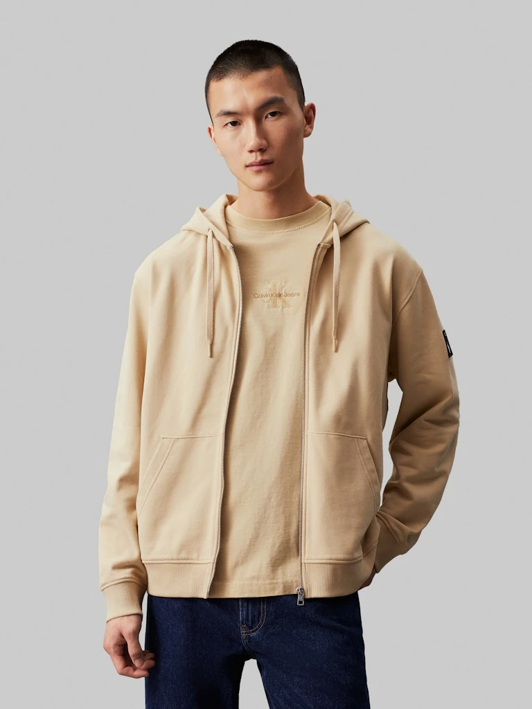 BADGE ZIP THROUGH HOODIE