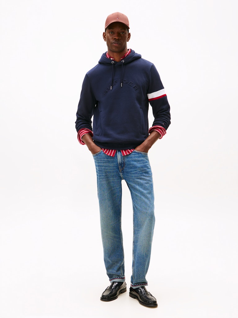 Tommy Hilfiger Erkek Kapşonlu Lacivert Sweatshirt