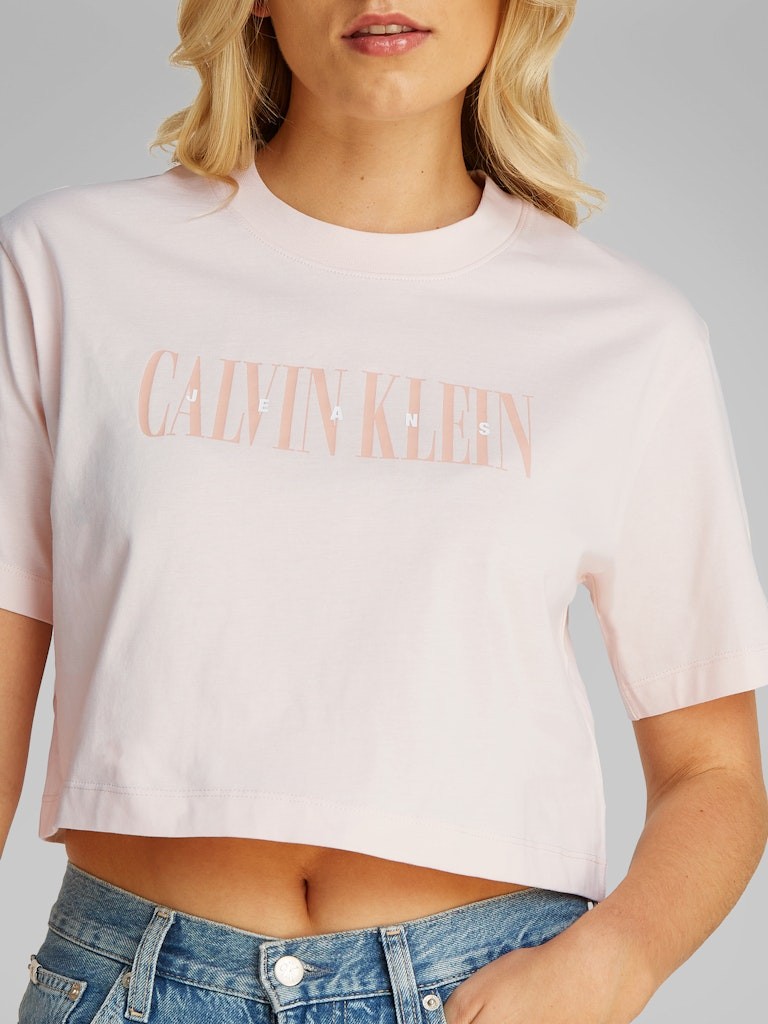 Calvin Klein Rejeneratif Pamuk PEMBE Kadın Kısa Kollu Boxy T-Shirt - J20J225578TGE