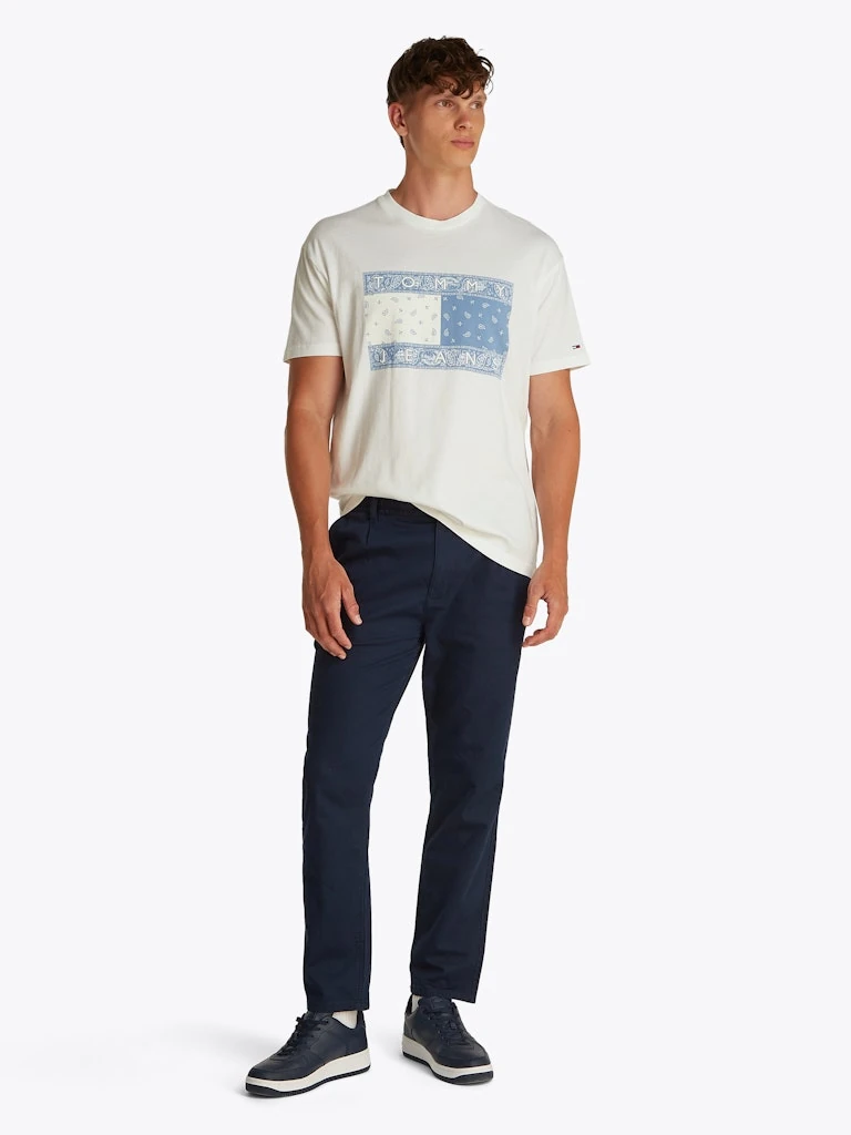 Tommy Hilfiger Rejeneratif Pamuk Beyaz Erkek Kısa Kollu T-Shirt