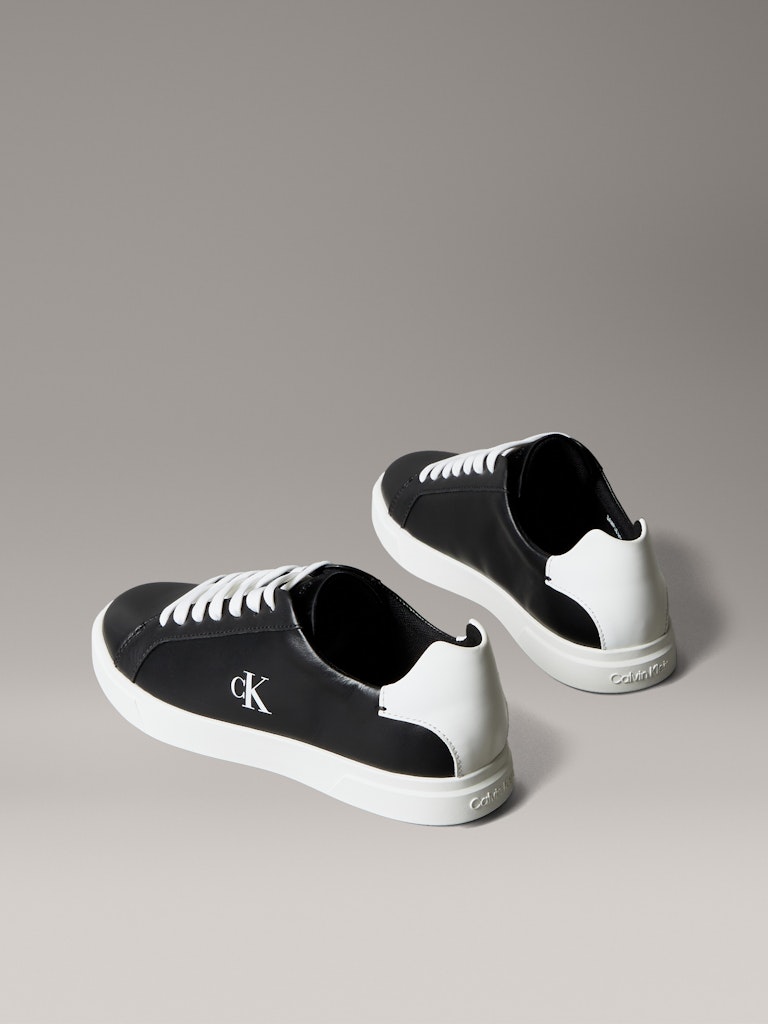 Calvin Klein Kadın Siyah Deri Kısa Taban Sneakers
