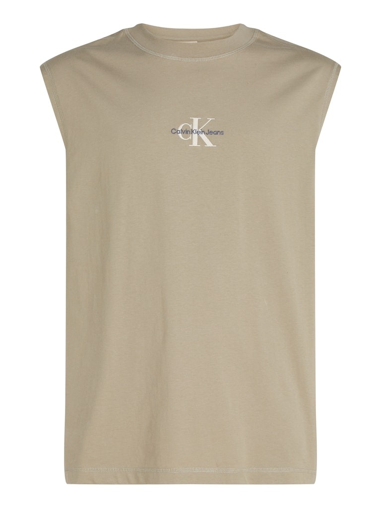 Calvin Klein Rejeneratif Pamuk Gri Erkek Kolsuz T-shirt - J30J327493PAH