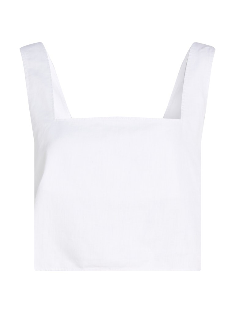 Calvin Klein Keten Beyaz Kadın Kolsuz Gömlek - J20J225347YAA