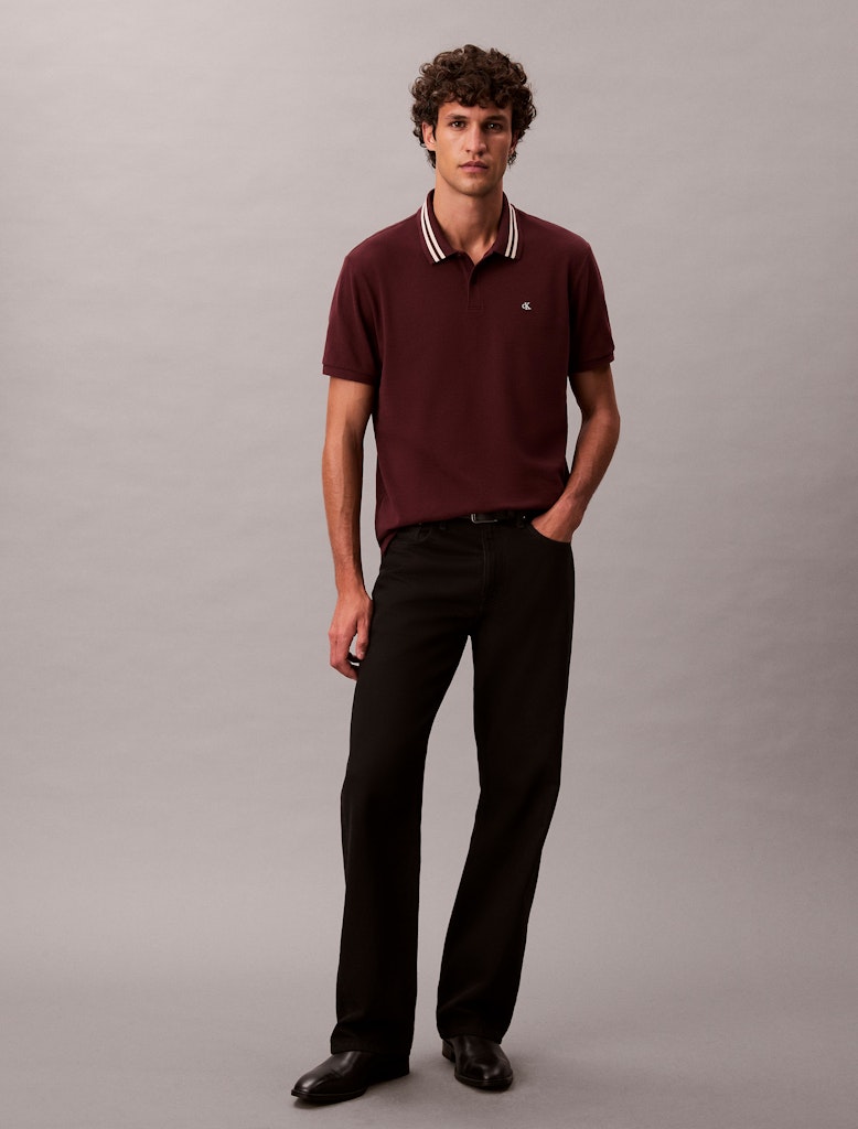 Calvin Klein Erkek Bordo Kısa Kollu Polo Yaka T-Shirt