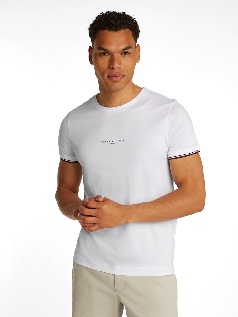 Tommy Hilfiger Rejeneratif Pamuk Beyaz Erkek Kısa Kollu T-Shirt - MW0MW32584YBR