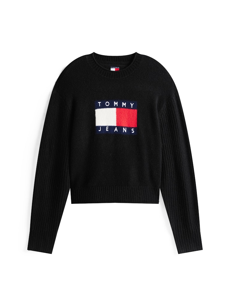 Tommy Hilfiger Kadın Siyah O Yaka Triko